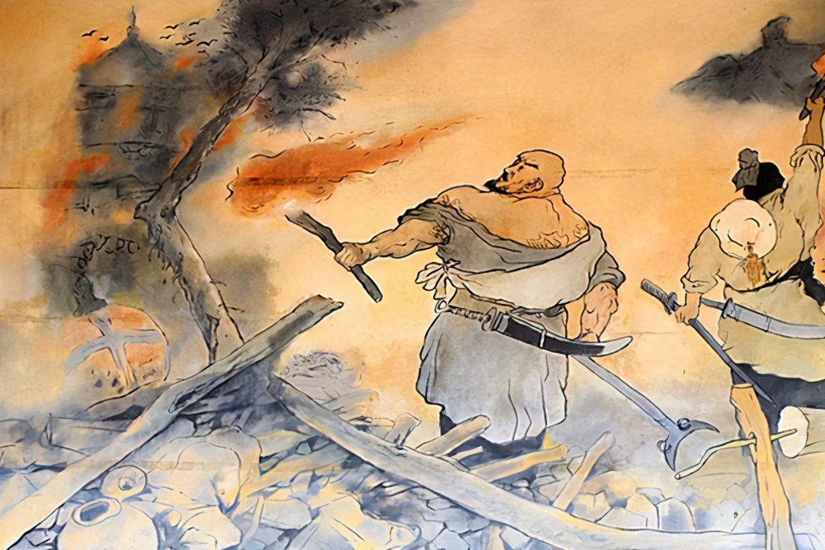 水浒传鲁智深对战金轮法王,水浒传鲁智深破长蛇阵