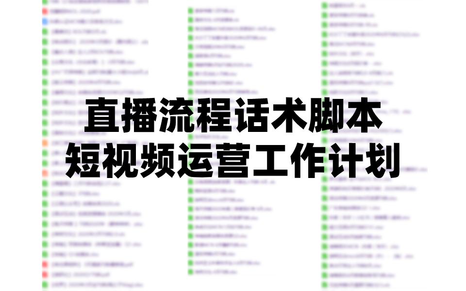 短视频直播电商运营主播话术文案脚本内容策划方案计划书案例分享