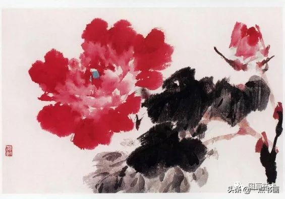 萧朗教你画花卉牡丹芍药画法,写意画牡丹叶画法教程