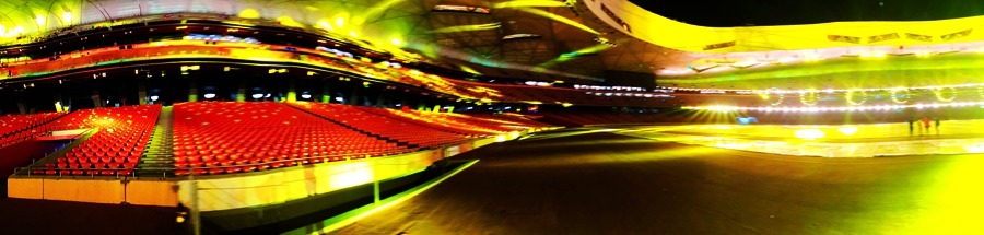 国家奥体中心灯光秀,鸟巢朝阳灯光节