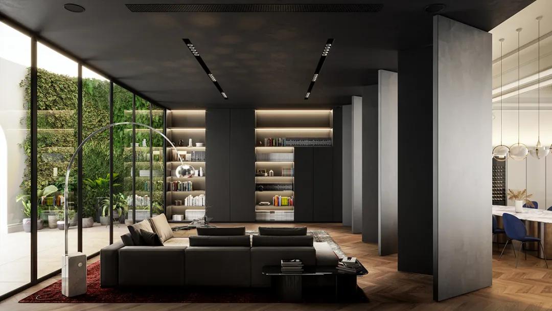 意式轻奢94平米效果图,奢华优雅独特空间