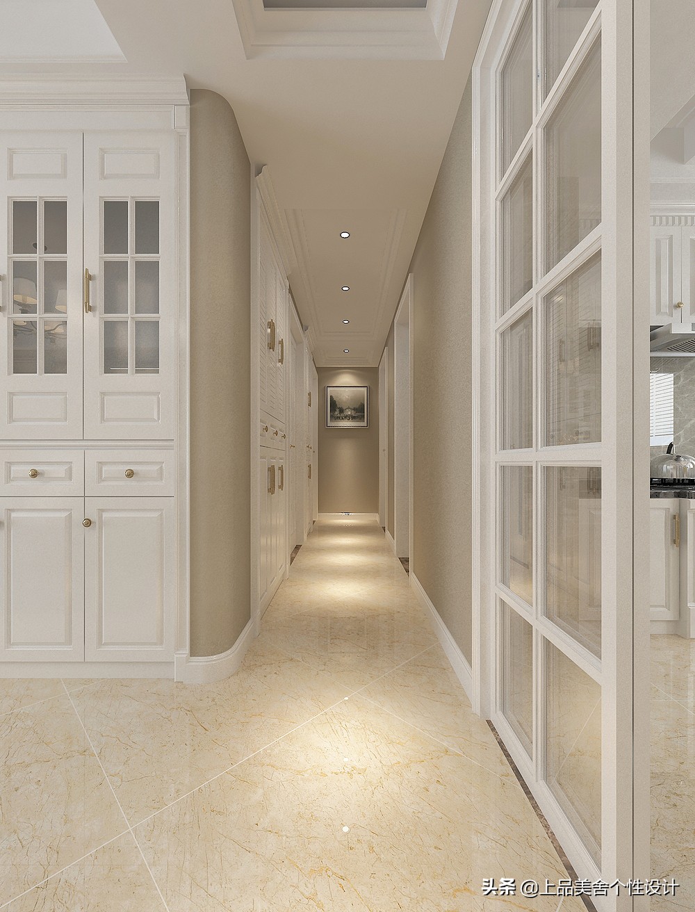 118平米美式风格，整面墙的电视柜大大提升了收纳空间