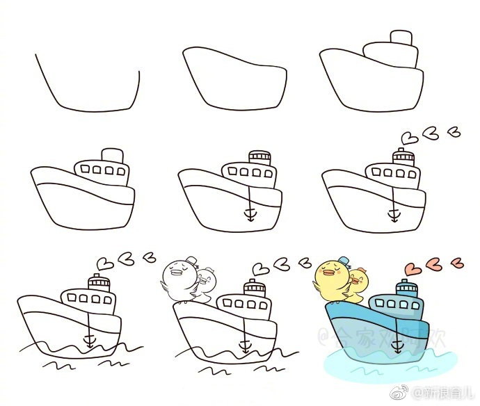 儿童简笔画入门小汽车0-3岁,孩子骑小汽车的简笔画