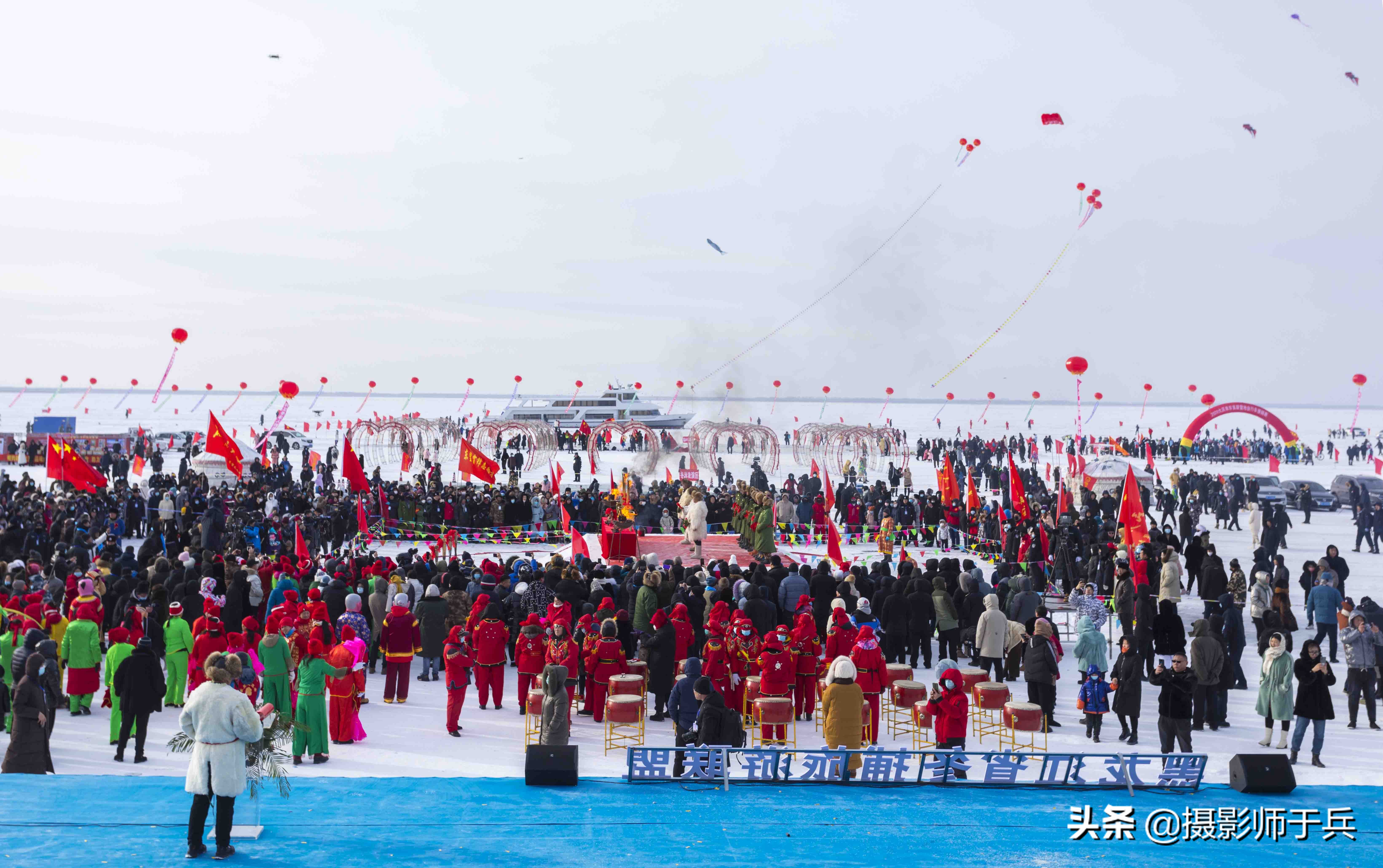 连环湖第七届冰雪渔猎那达慕,连环湖冰雪渔猎那达慕直播