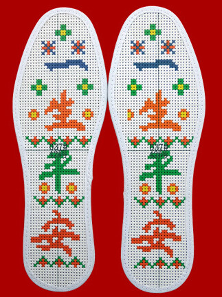 绣花鞋垫的做法,绣花喜字鞋垫