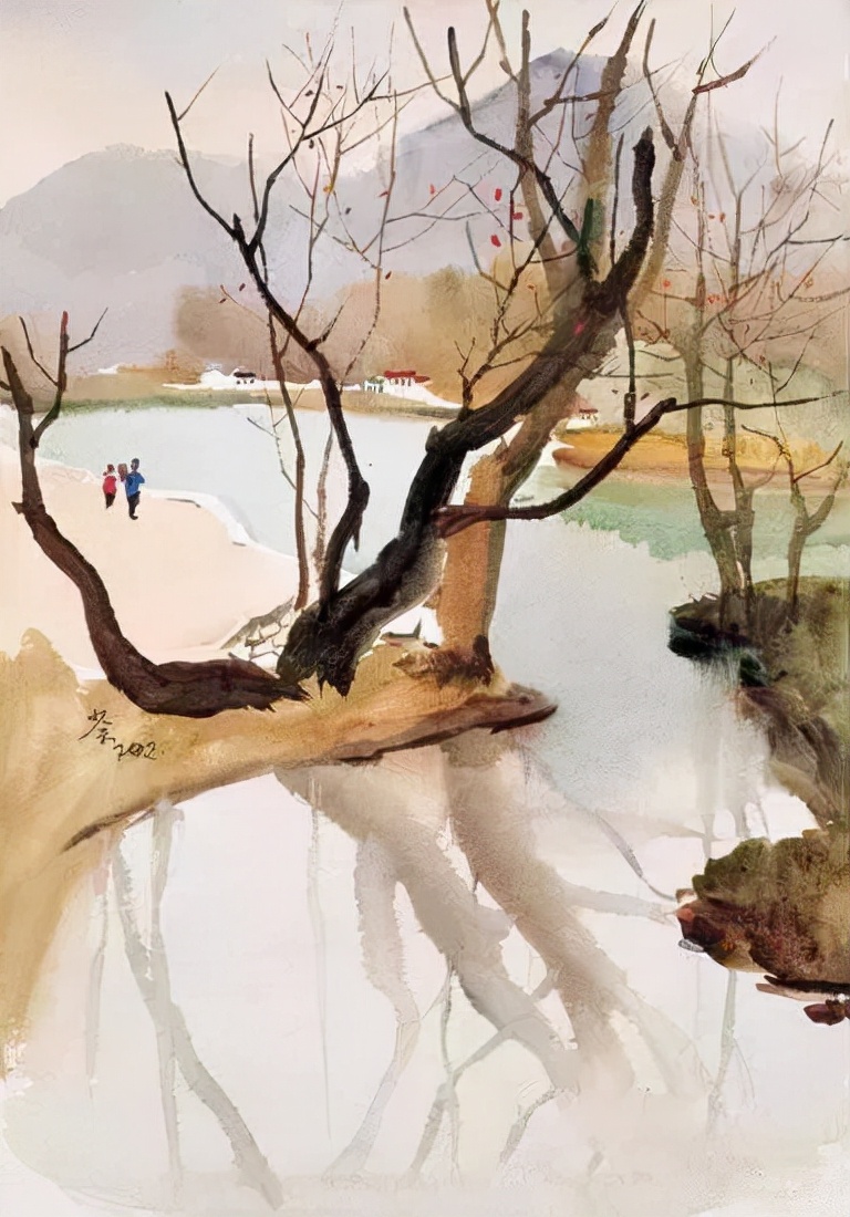 吴冠中水彩风景画,吴冠中水彩作品