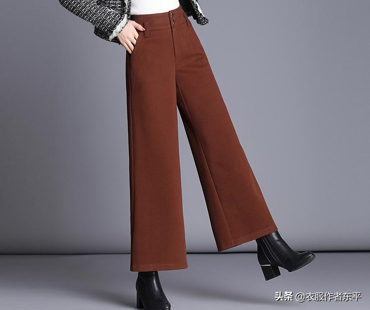 前后都能穿的阔腿裤的裁剪方法,高腰阔腿裤裁剪公式及图解