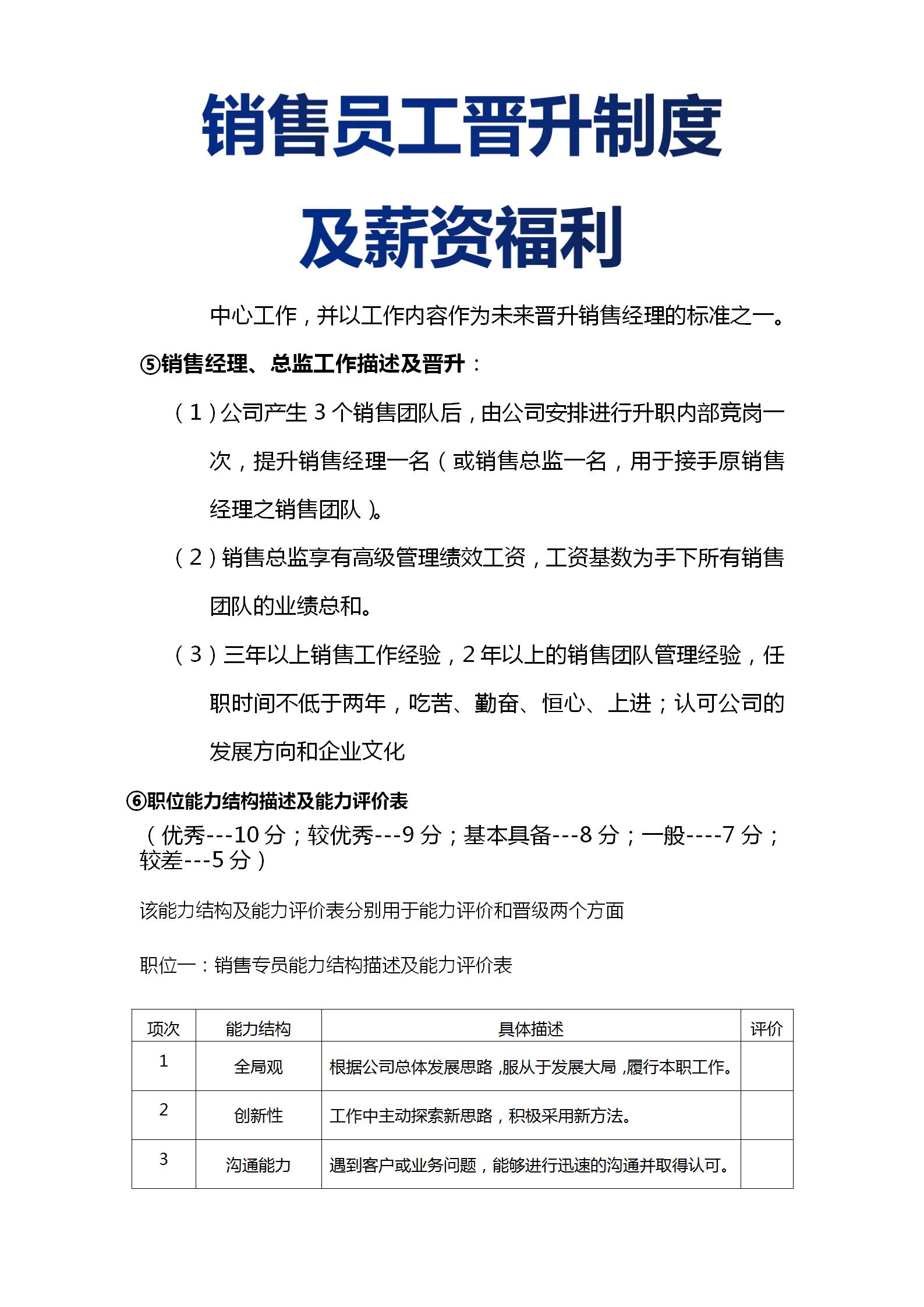 销售管理制度与薪酬体系,销售员工晋升制度与考核标准