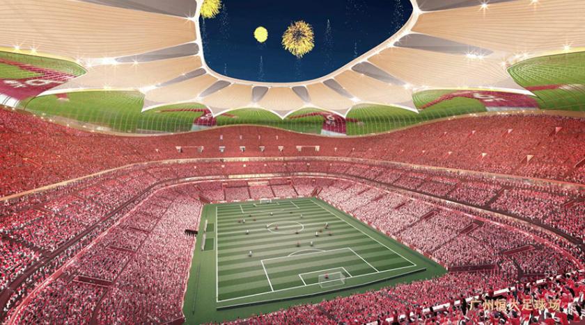 广州恒大莲花体育足球场,恒大足球场内部效果图