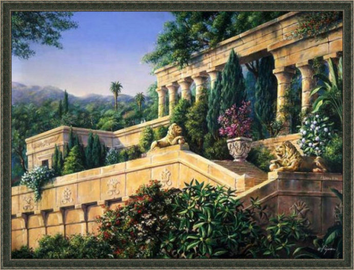 唯美风景油画图片大全,油画花朵唯美风景