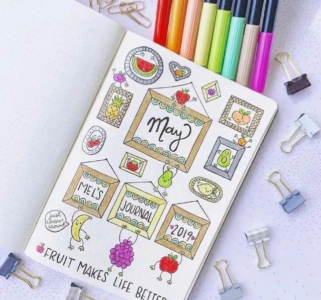 手帐边框教程简笔画,少女心手账本边框简笔画