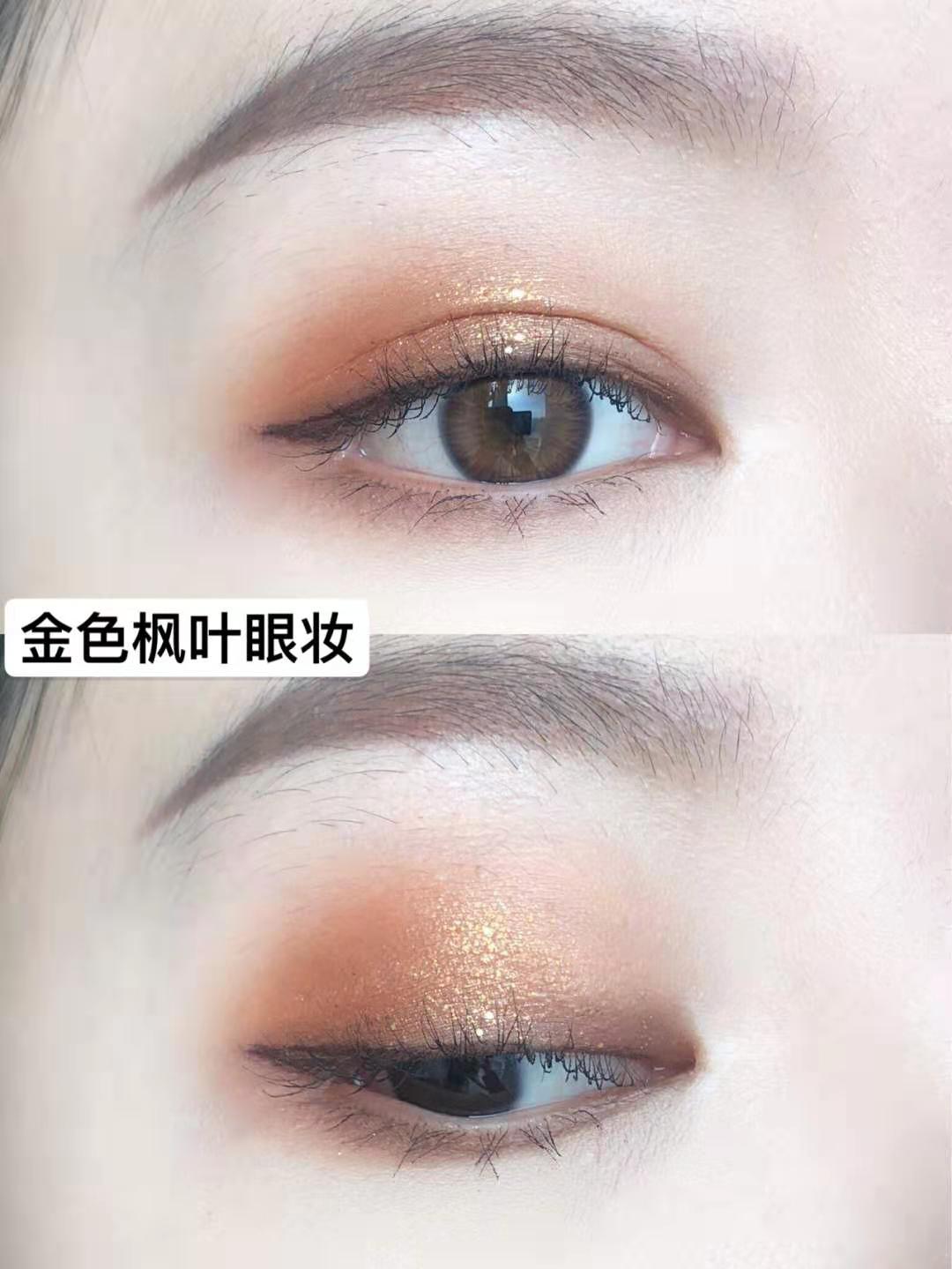 冬天用什么颜色的眼妆好看,秋季该有的爆闪橘色眼妆好看极了