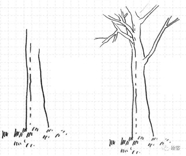 6-12岁儿童风景速写课程入门网课,风景速写临摹图片高清树和房子