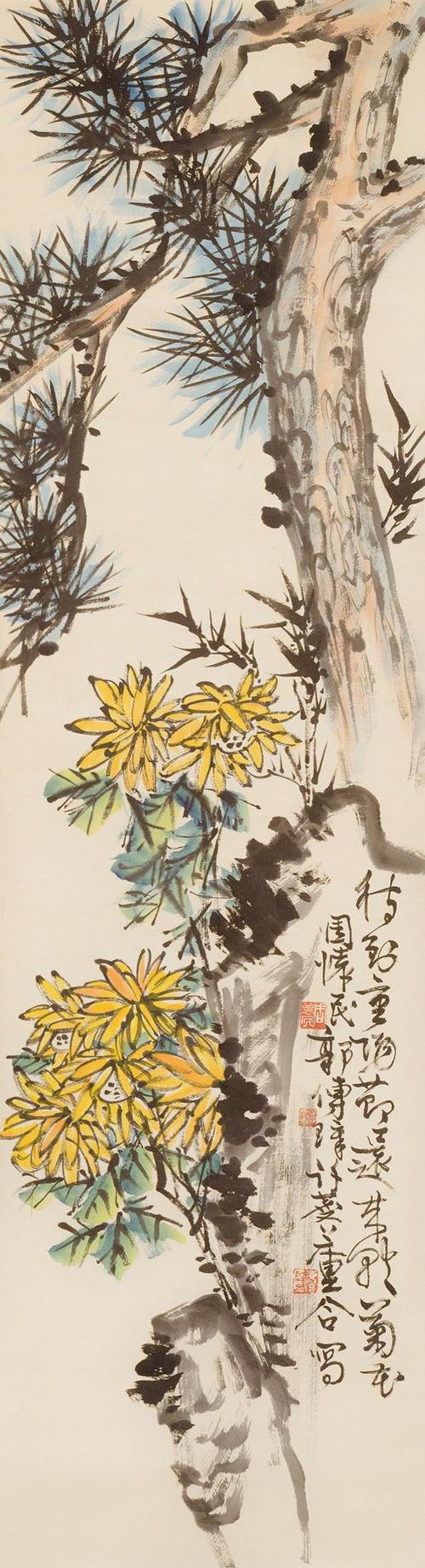 大师国画菊花作品欣赏,国画中的菊花图片