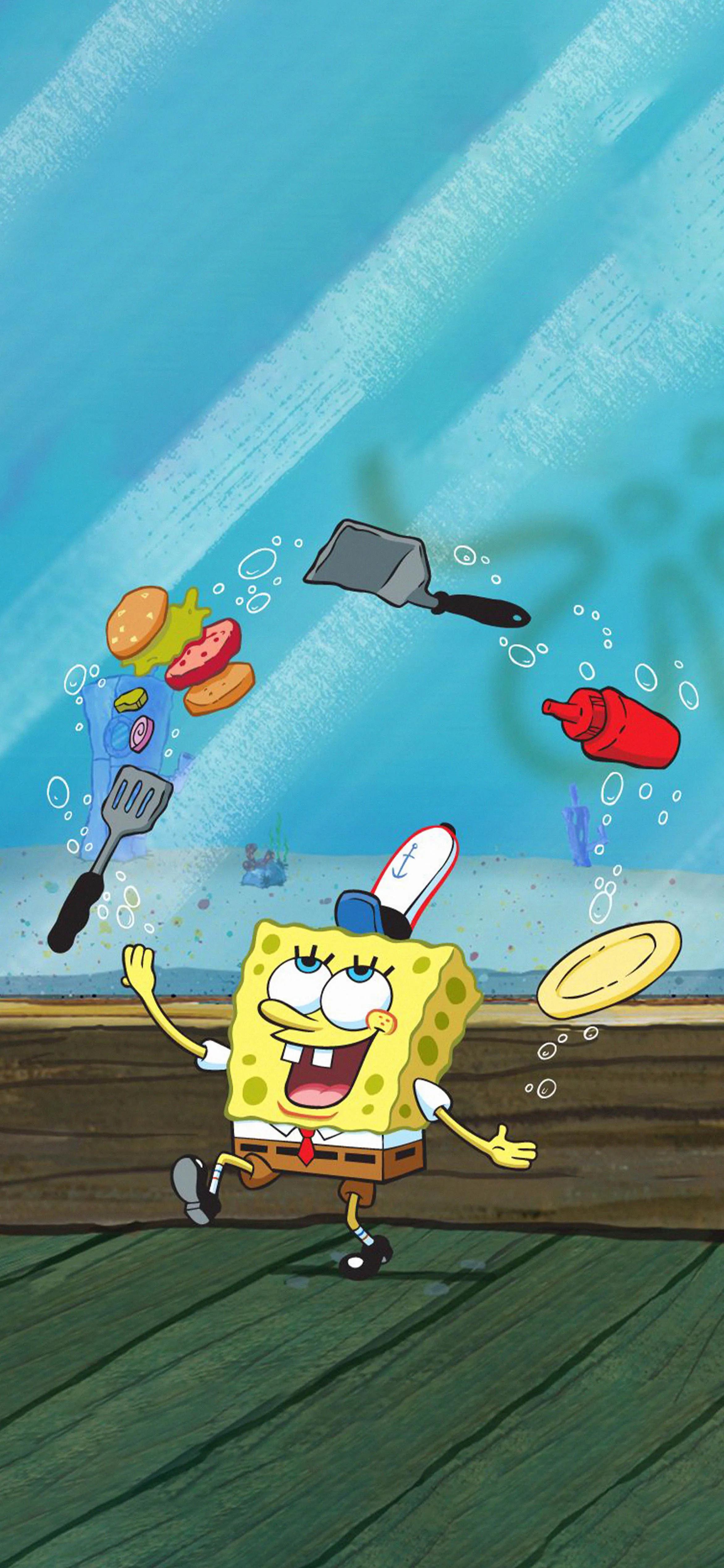 海绵宝宝壁纸动态竖屏,一组海绵宝宝高清壁纸