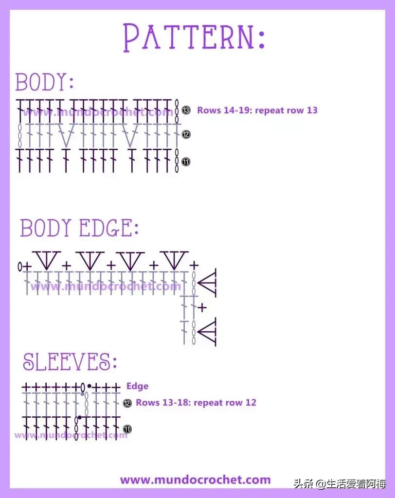 钩织冬季儿童毛衣图解,儿童内搭毛衣钩织教程完整版
