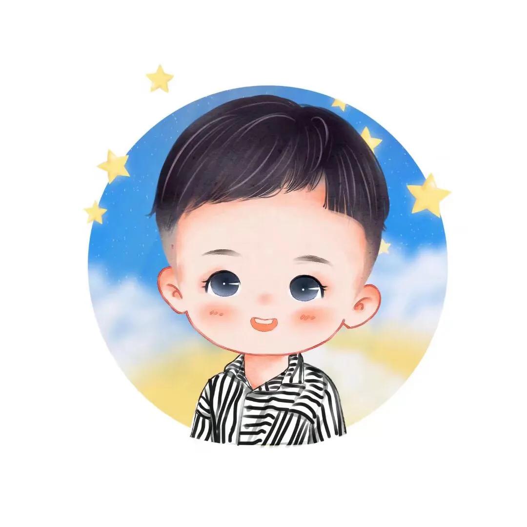 头像女简单干净气质卡通手绘头像,2022年母女好运头像卡通手绘