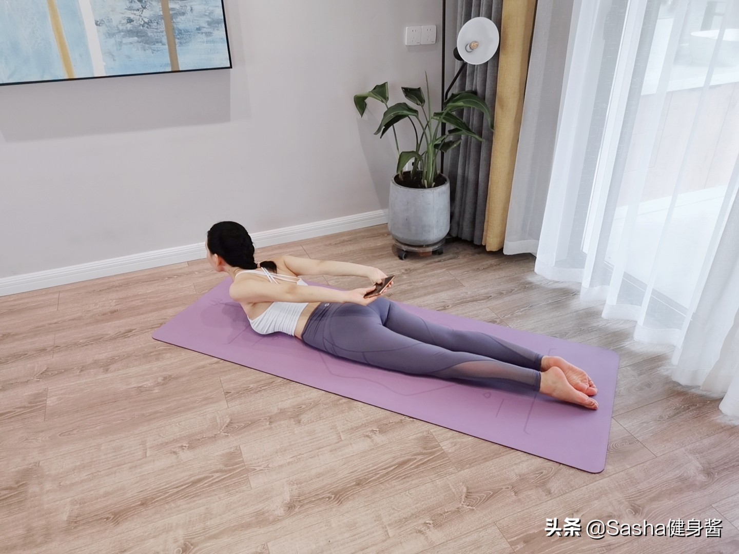 瑜伽网纱裤高腰,收腰交叉网纱瑜伽裤