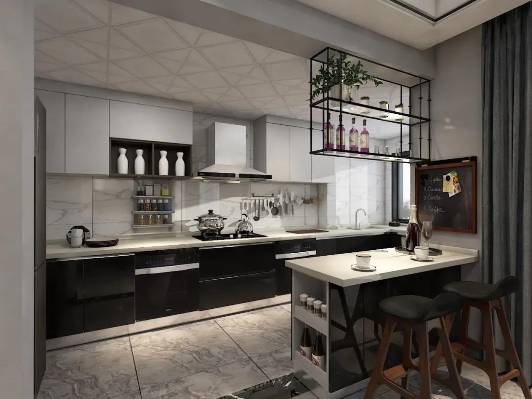 厨房宽1.8米长2米可以做吧台,厨房小吧台超实用