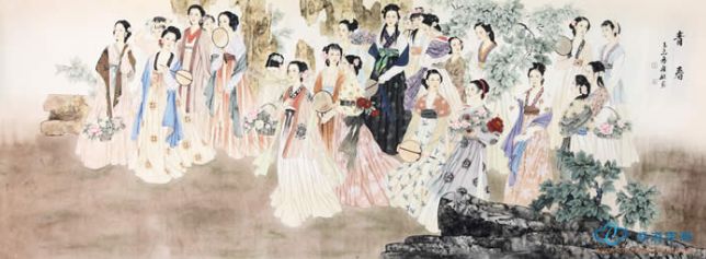 工笔画脖子戴黑色鸽子的染色步骤,工笔画染色笔和清水笔的正确拿法