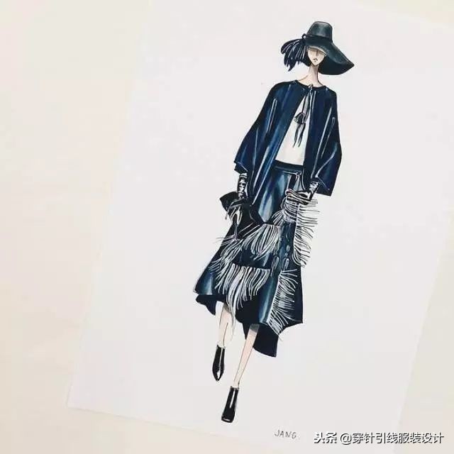 超好看的衣服手绘,服装琴瑟主题手绘效果图