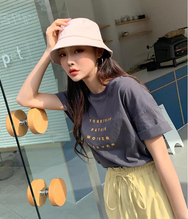 韩版时尚印花短袖t恤女装2022夏,韩版时尚潮流女装夏宽松版t恤