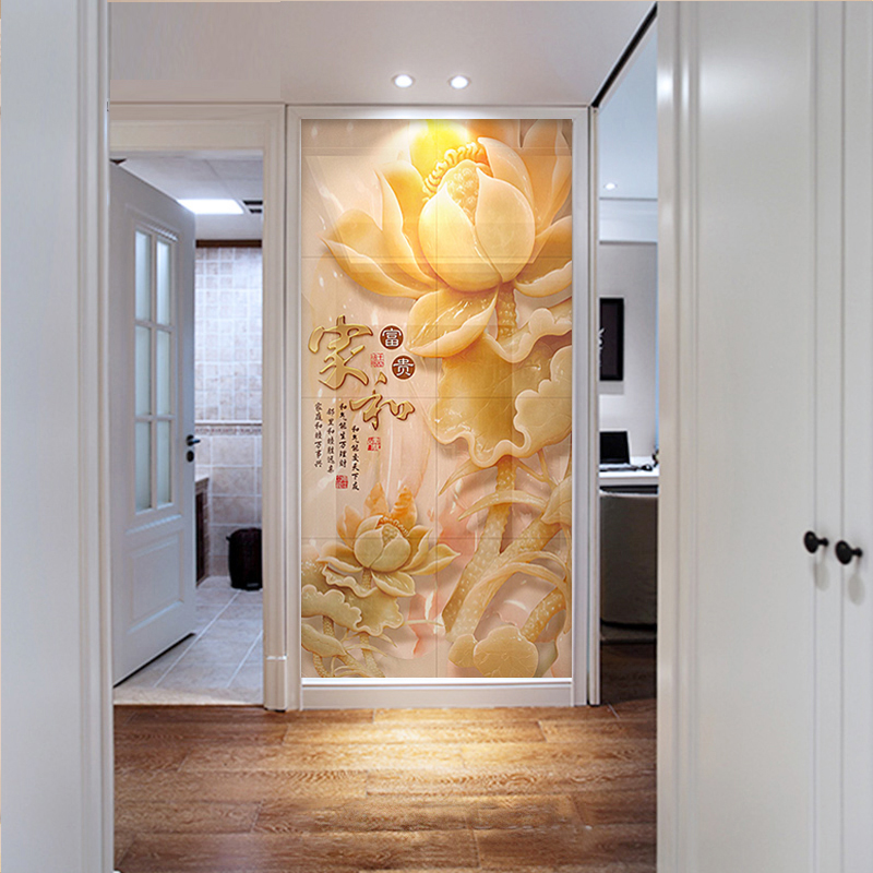 玄关墙瓷砖拼花图案,玄关背景墙大理石瓷砖效果图