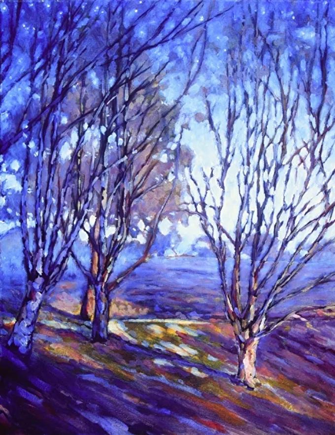 光感特别强的油画风景作品,厚重浓艳的油画风景很浪漫很美