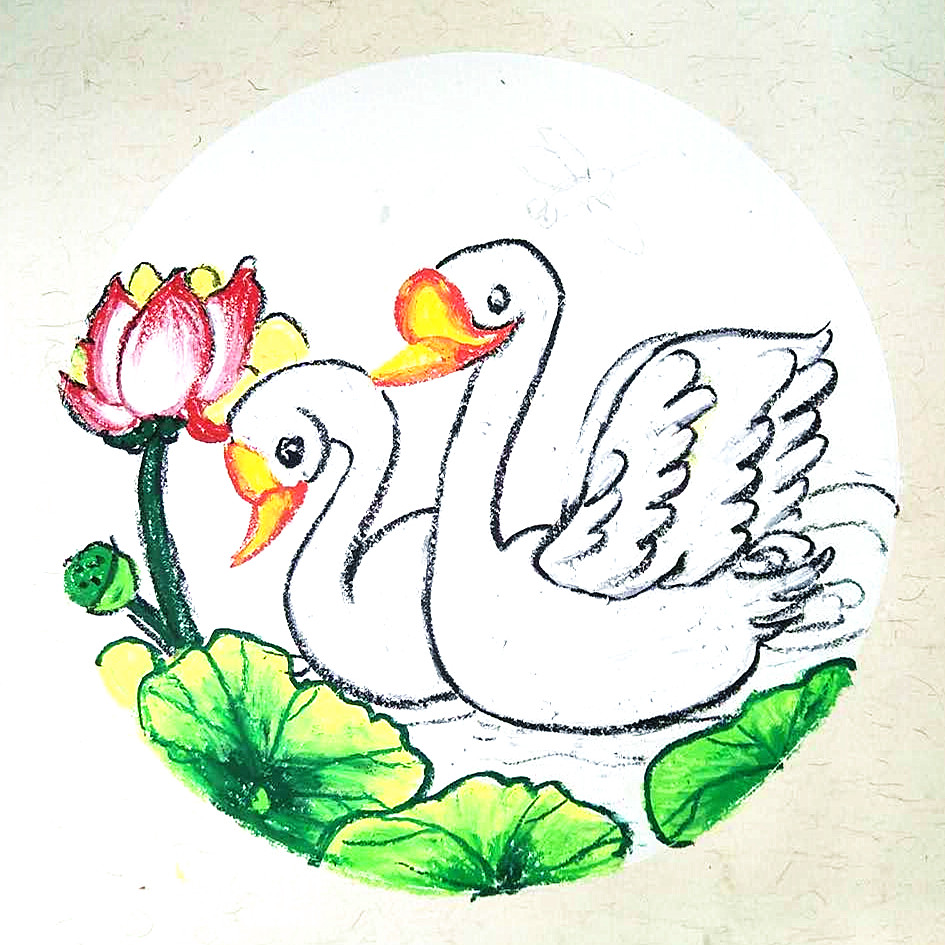 大白鹅创意美术3岁以下,关于谜语的画画简易版