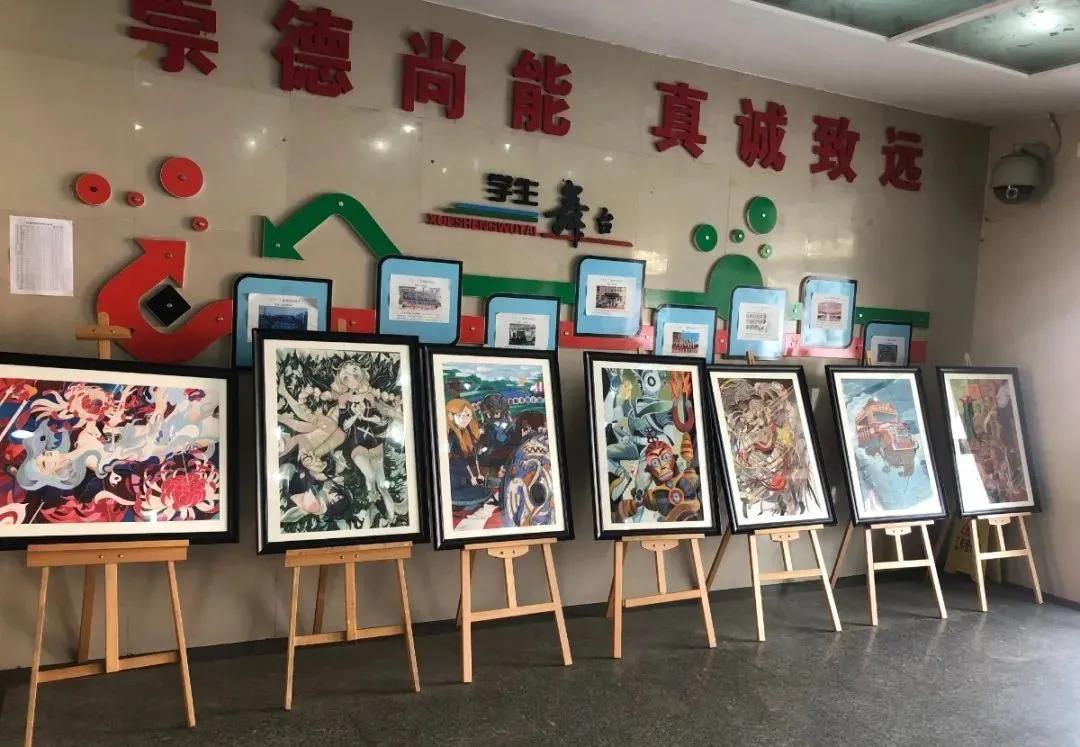 丹青溢彩墨韵校园绘画作品,具有创意的校园手绘画