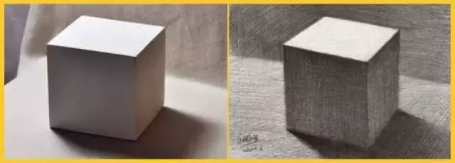 成角透视立方体素描怎么画,入门零基础素描教程立方体图片