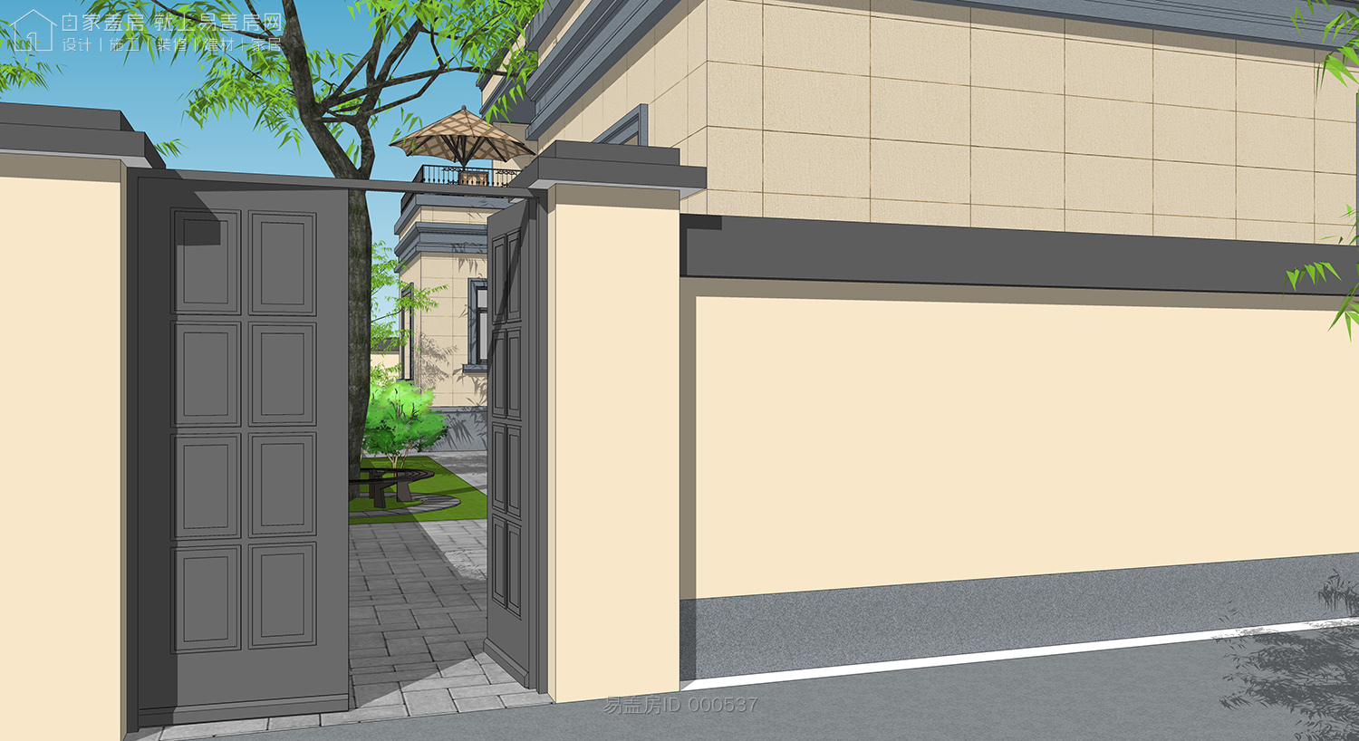 二层农村别墅带阳光房现代简约,农村二层带阳光房别墅效果图