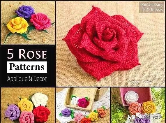 针织玫瑰花视频,缝玫瑰花针织教程
