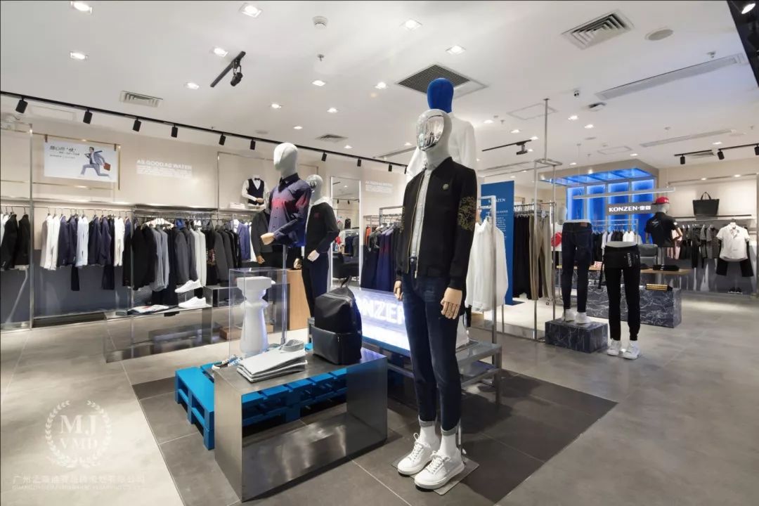 设计感男装店铺设计,konzen男装设计图