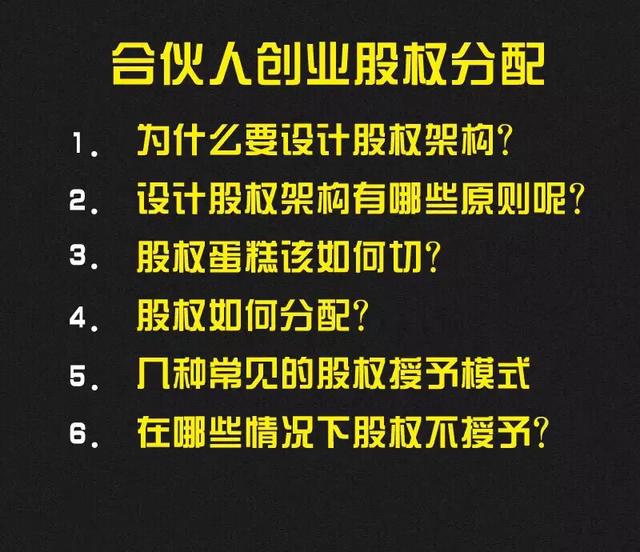 三个合伙人平均出资股权分配方案,创始人与合伙人最常见的股权分配