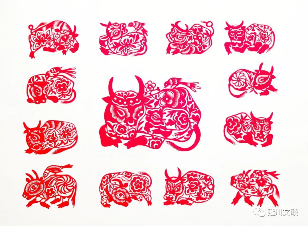 牛年送福手工作品,牛年送吉祥的手工剪纸窗花