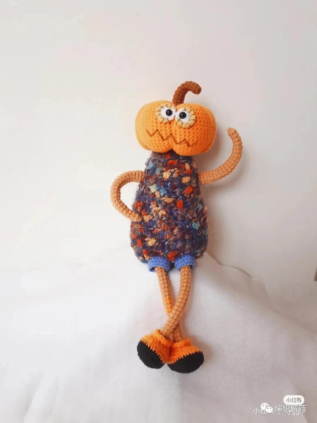 钩针南瓜娃娃全部教程,南瓜娃娃女孩钩针教程