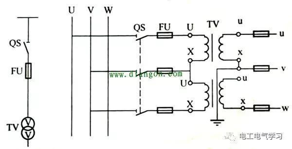 电压互感器的几种接线方法原理图,电压互感器绝缘电阻测试如何接线