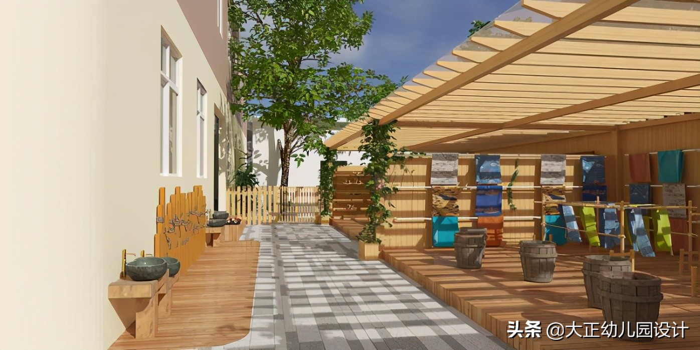深圳创意幼儿园装修方案,幼儿园户外地面设计