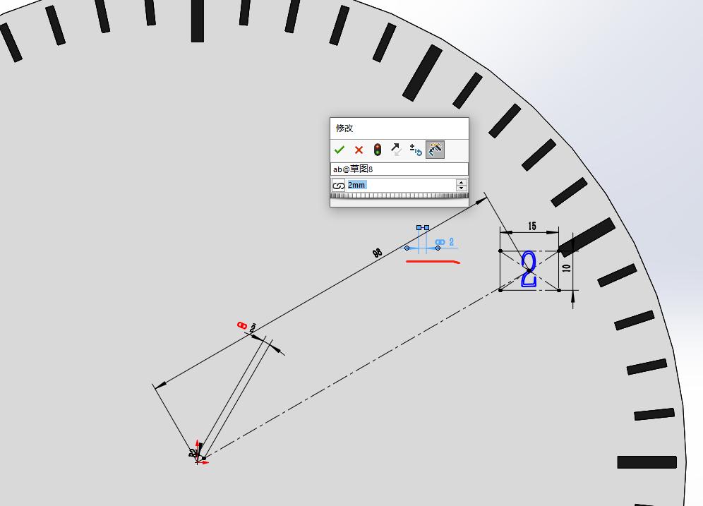 用solidworks数字阵列一个表盘刻度，内含建模视频