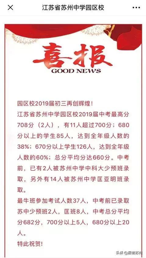2020苏州中考星海喜报,苏州中考喜报一览表