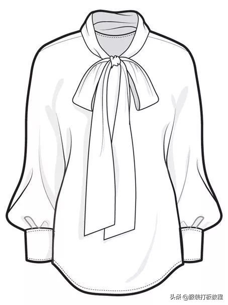 长袖衬衫裁剪教程来了,简单衬衫制版图