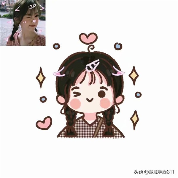 蜡笔娃娃手绘头像可爱,卡通女生头像小清新可爱简单手绘