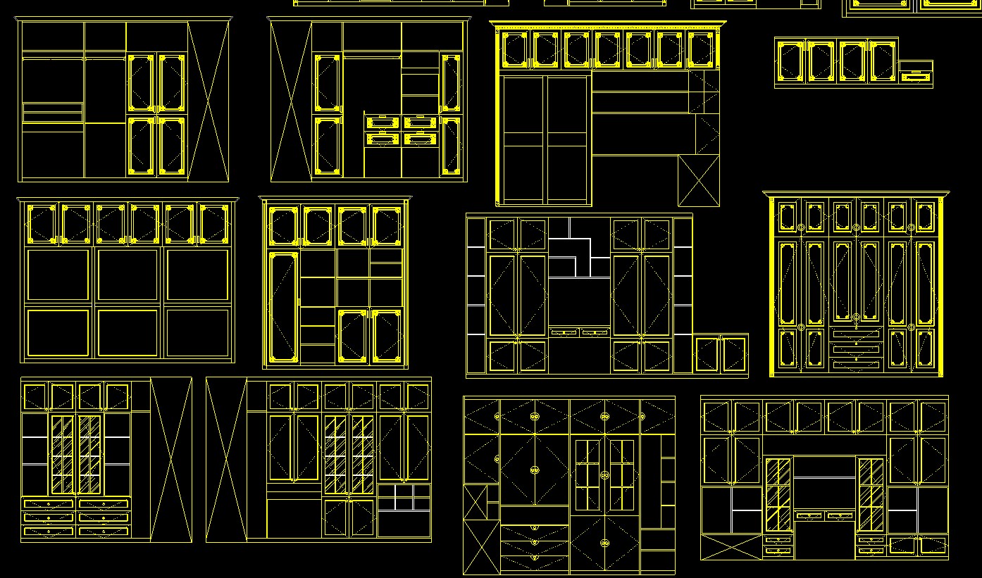 全屋定制家具衣柜橱柜cad画图,全屋定制柜子cad设计