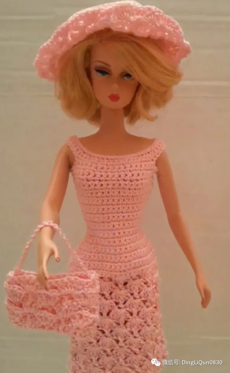 毛线编织芭比娃娃连衣裙图解,手工编织娃娃裙