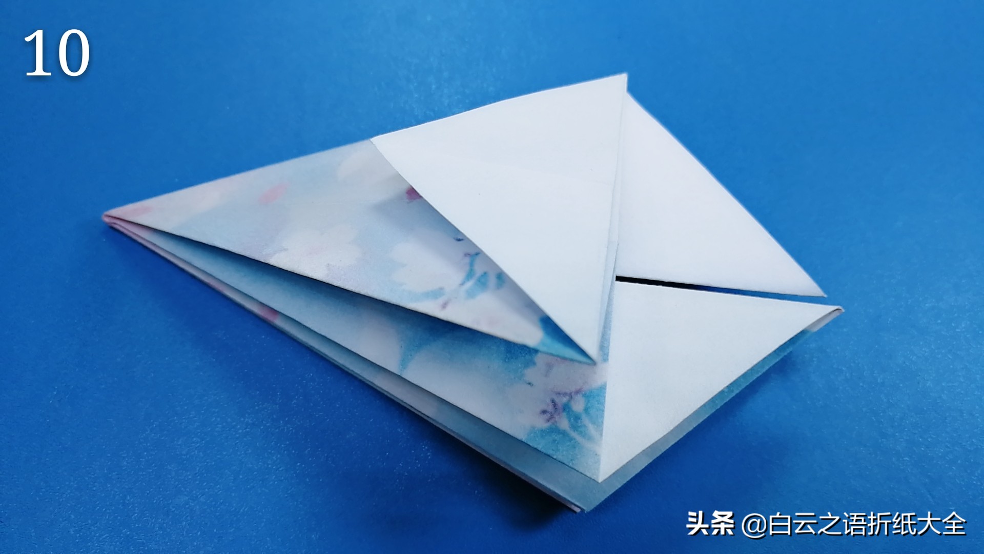 手工折纸雨伞儿童教程,手工折纸雨伞简单又漂亮不用胶水