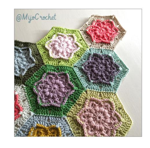 钩针六边形花钩法图解,好看的新款钩花图案