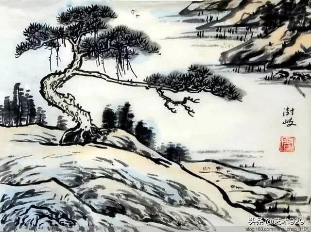 山水画树木画法技法视频,山水画中的树教学