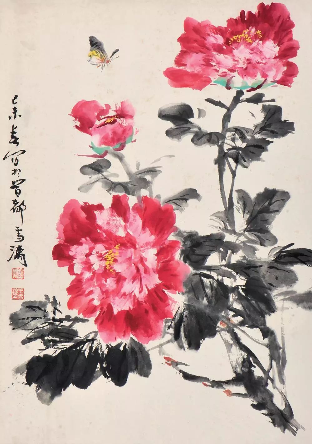 100幅精美写意牡丹画,名家大写意画牡丹作品图片