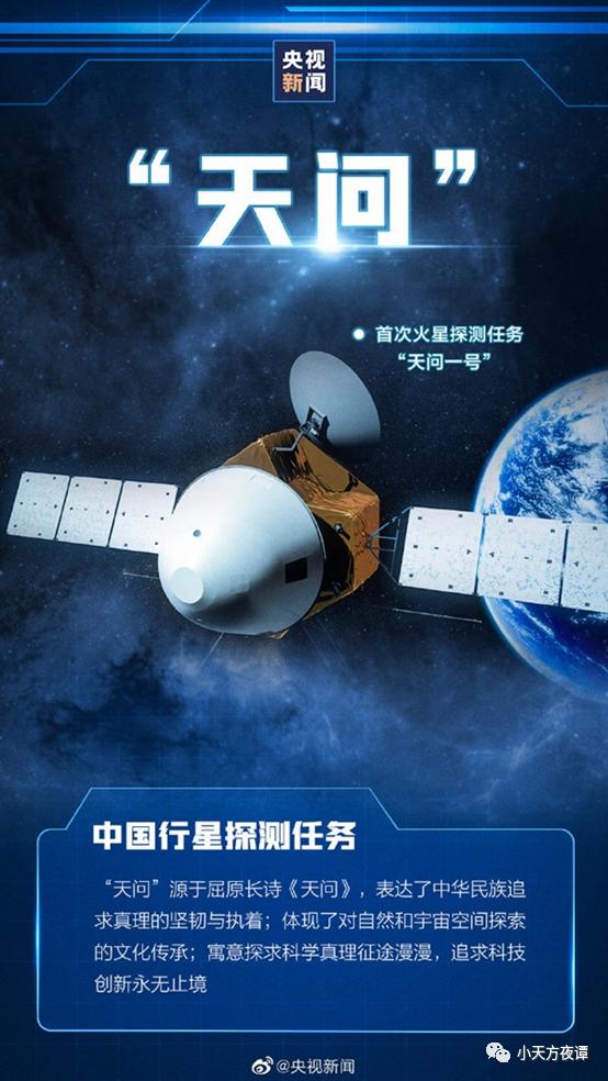中国航天界取名的文化范：嫦娥、天问、北斗等，火星车取名为祝融